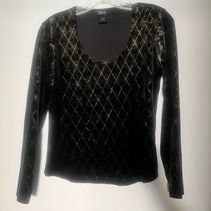 Will Smith black velvet crop top with gold shimmer Size M